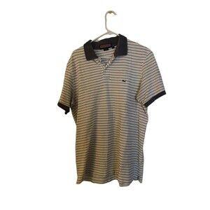 Vineyard Vines Striped White Short Sleeve Collared Shirt Size Mens XL